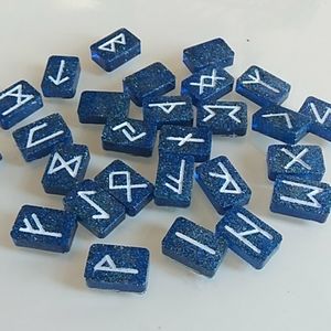 Handmade Glittered Rune Stones For Spiritual Readings